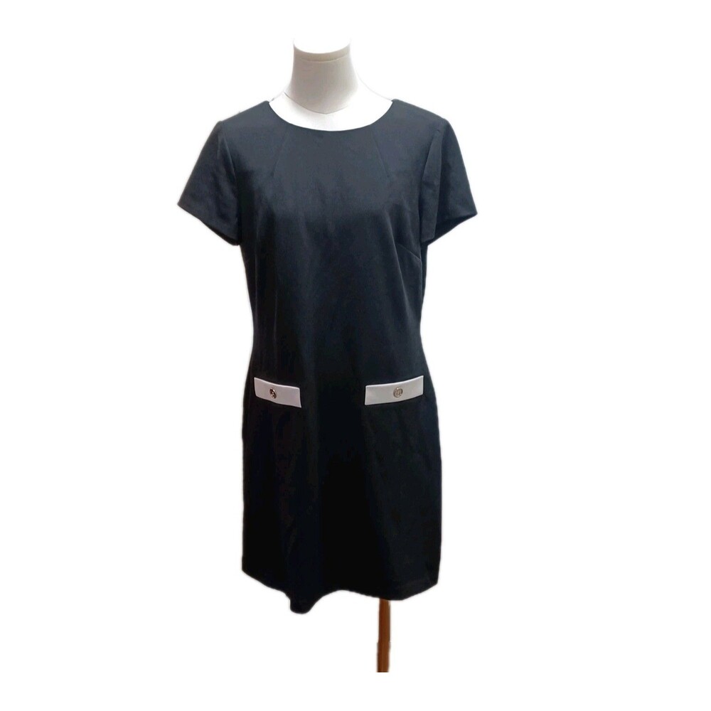Tommy Hilfiger women's Black   Scuba Crepe Mob Dress Size 10 Office Staple